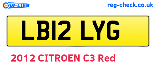 LB12LYG are the vehicle registration plates.