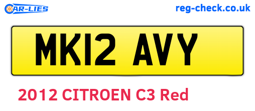 MK12AVY are the vehicle registration plates.