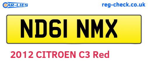 ND61NMX are the vehicle registration plates.