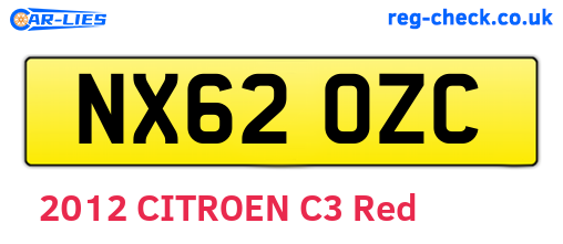 NX62OZC are the vehicle registration plates.