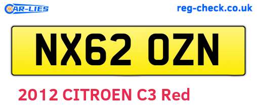 NX62OZN are the vehicle registration plates.