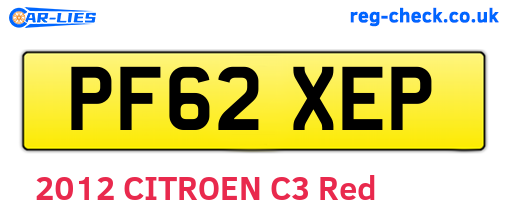 PF62XEP are the vehicle registration plates.