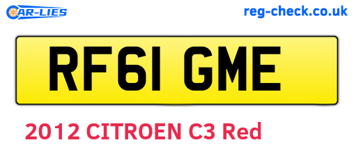 RF61GME are the vehicle registration plates.