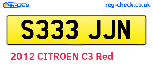 S333JJN are the vehicle registration plates.