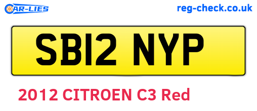 SB12NYP are the vehicle registration plates.