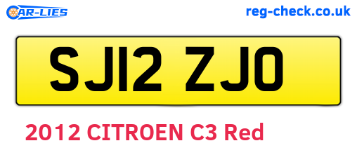SJ12ZJO are the vehicle registration plates.