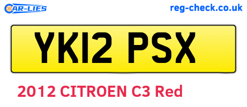 YK12PSX are the vehicle registration plates.