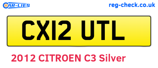 CX12UTL are the vehicle registration plates.