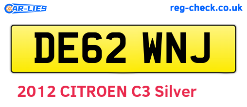 DE62WNJ are the vehicle registration plates.