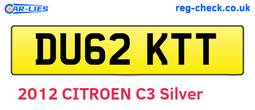 DU62KTT are the vehicle registration plates.