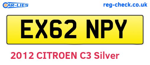 EX62NPY are the vehicle registration plates.