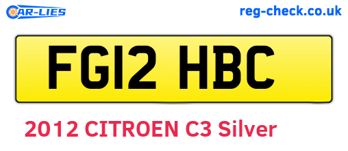 FG12HBC are the vehicle registration plates.