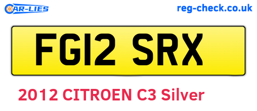 FG12SRX are the vehicle registration plates.