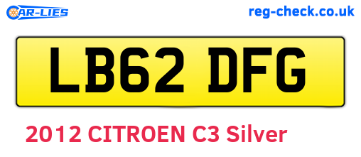 LB62DFG are the vehicle registration plates.
