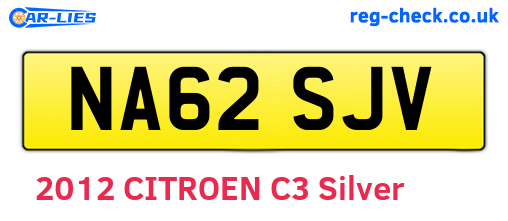 NA62SJV are the vehicle registration plates.