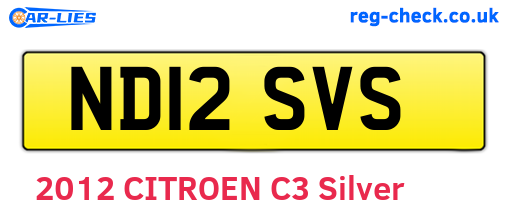 ND12SVS are the vehicle registration plates.