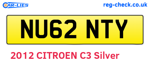 NU62NTY are the vehicle registration plates.