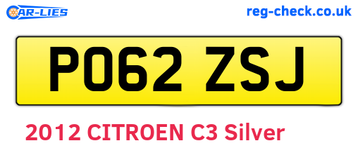 PO62ZSJ are the vehicle registration plates.