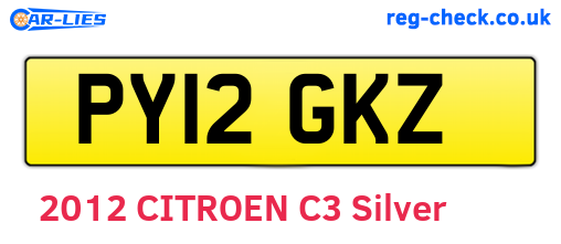 PY12GKZ are the vehicle registration plates.