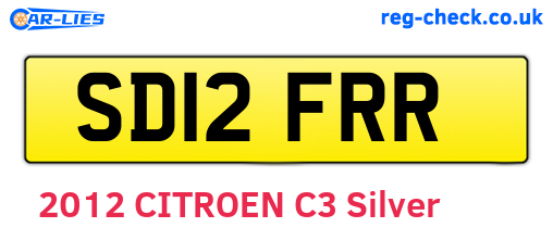 SD12FRR are the vehicle registration plates.