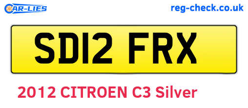 SD12FRX are the vehicle registration plates.