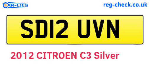 SD12UVN are the vehicle registration plates.