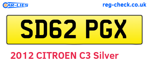 SD62PGX are the vehicle registration plates.