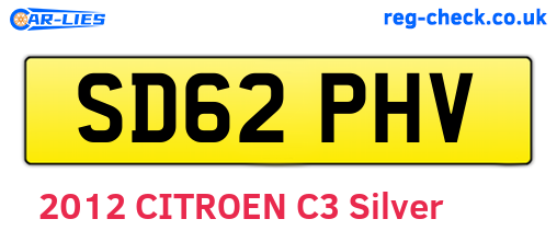 SD62PHV are the vehicle registration plates.