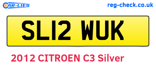 SL12WUK are the vehicle registration plates.