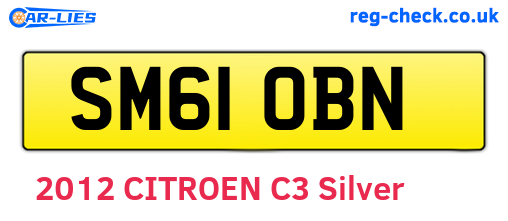SM61OBN are the vehicle registration plates.