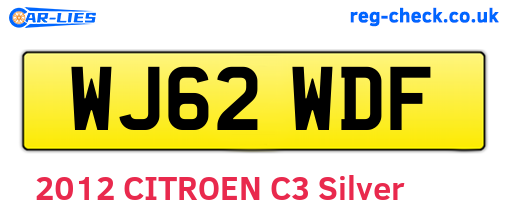 WJ62WDF are the vehicle registration plates.