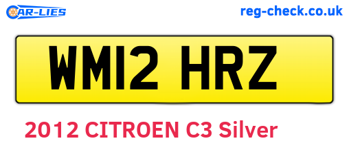 WM12HRZ are the vehicle registration plates.