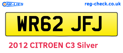 WR62JFJ are the vehicle registration plates.