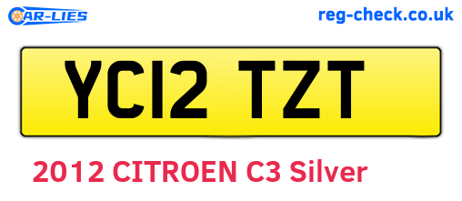 YC12TZT are the vehicle registration plates.