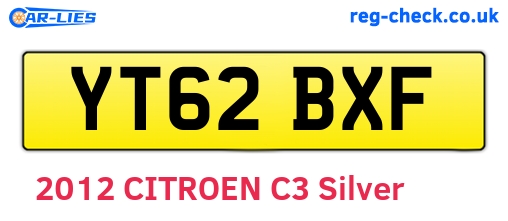 YT62BXF are the vehicle registration plates.