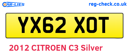 YX62XOT are the vehicle registration plates.