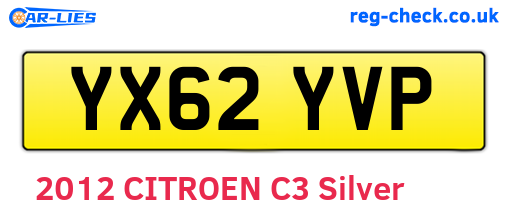 YX62YVP are the vehicle registration plates.