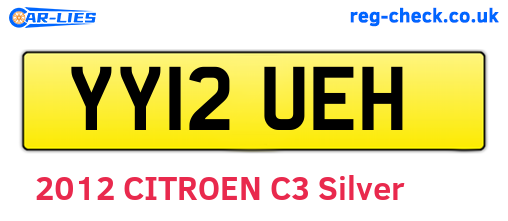 YY12UEH are the vehicle registration plates.