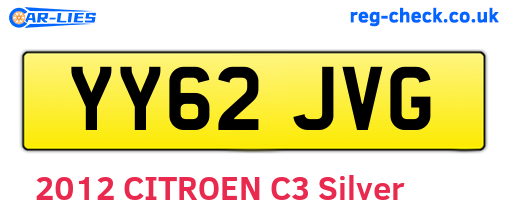 YY62JVG are the vehicle registration plates.