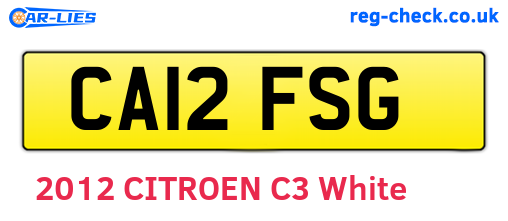CA12FSG are the vehicle registration plates.