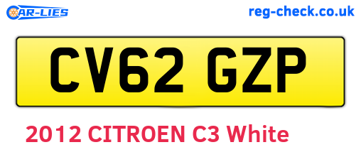 CV62GZP are the vehicle registration plates.