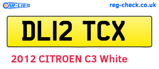 DL12TCX are the vehicle registration plates.