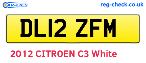 DL12ZFM are the vehicle registration plates.