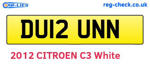 DU12UNN are the vehicle registration plates.