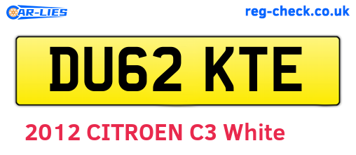 DU62KTE are the vehicle registration plates.