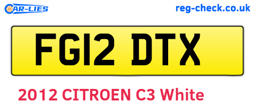 FG12DTX are the vehicle registration plates.