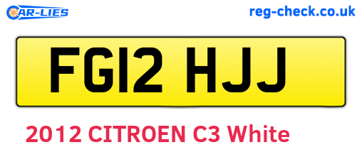 FG12HJJ are the vehicle registration plates.