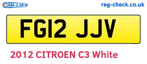 FG12JJV are the vehicle registration plates.