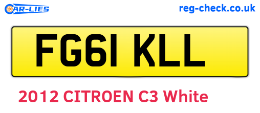 FG61KLL are the vehicle registration plates.