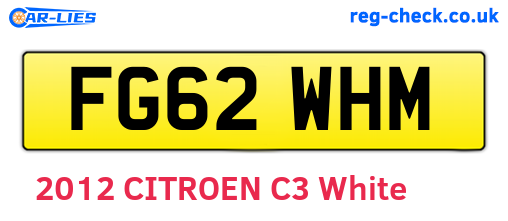 FG62WHM are the vehicle registration plates.